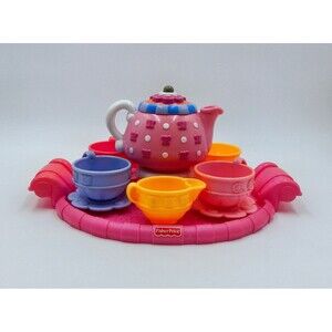 Fisher Price Tea Party Set Musical Tea Pot Pastel 2000 13 Pieces Mattel
